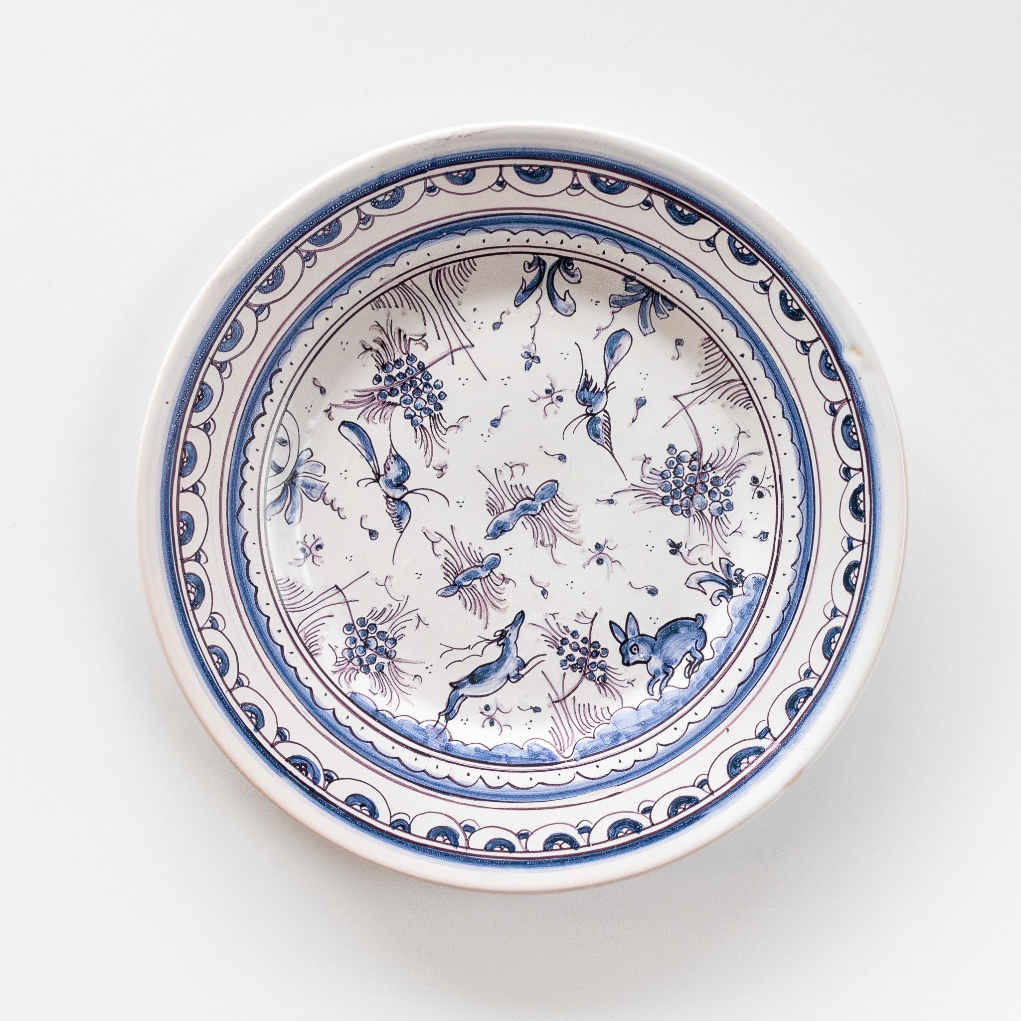 Hand-Painted Portuguese Plate with Enchanting Animal Motifs - Homekeep Market